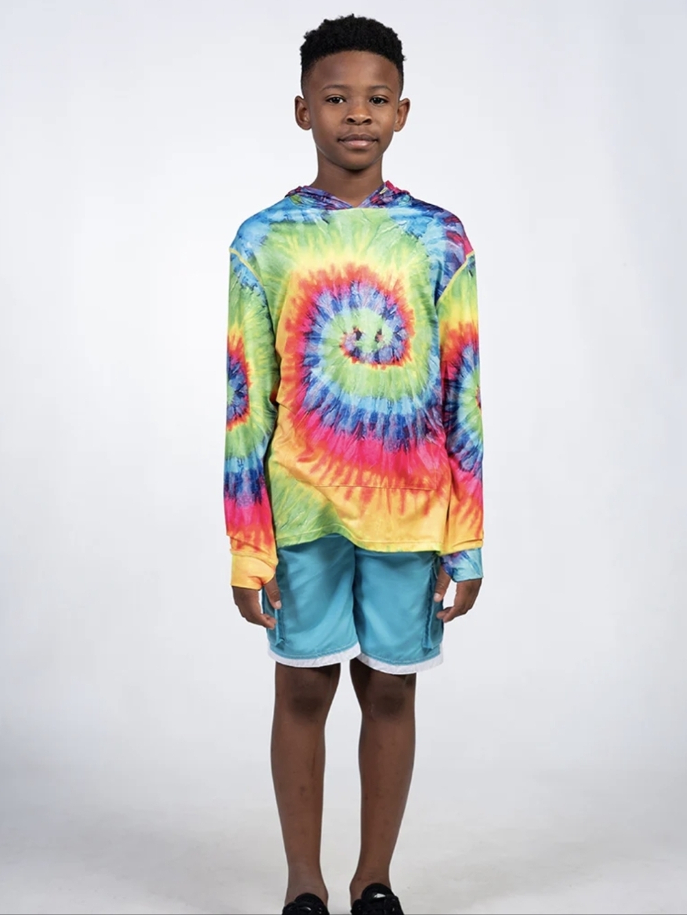 Ingear UPF 50+ Kids Hooded Long Sleeve Tie Dye Shirt Size XL